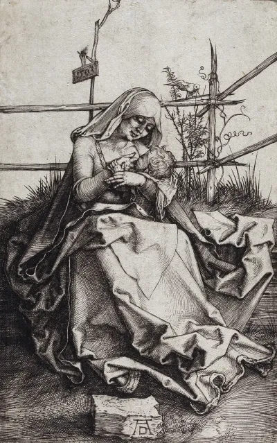 Madonna On A Grassy Bench