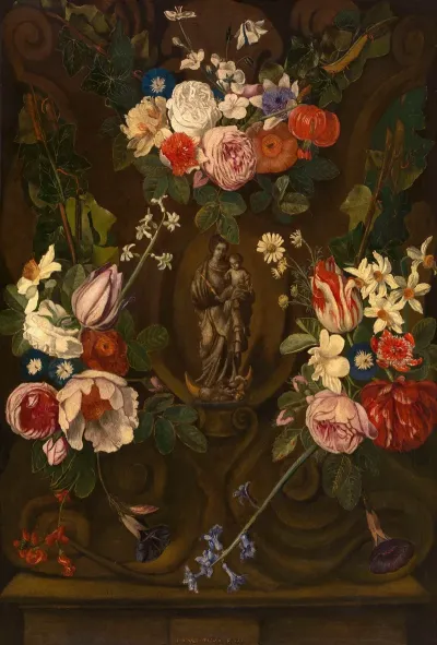 Madonna Surrounded By A Garland Of Flowers