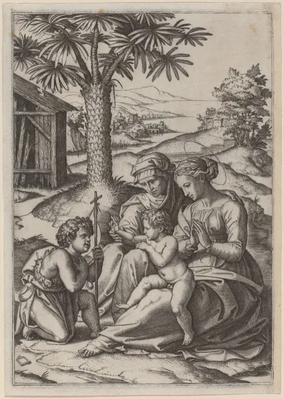 Madonna Under A Palm Tree