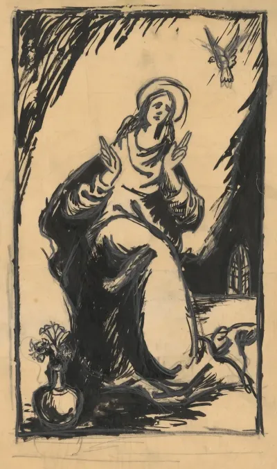 Madonna With A Vase And Flowers