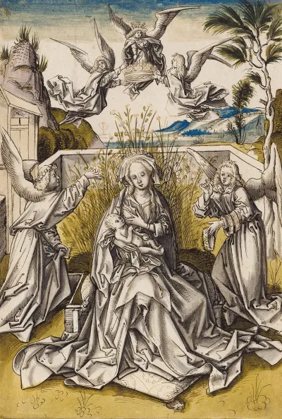 Madonna With Angels In A Landscape