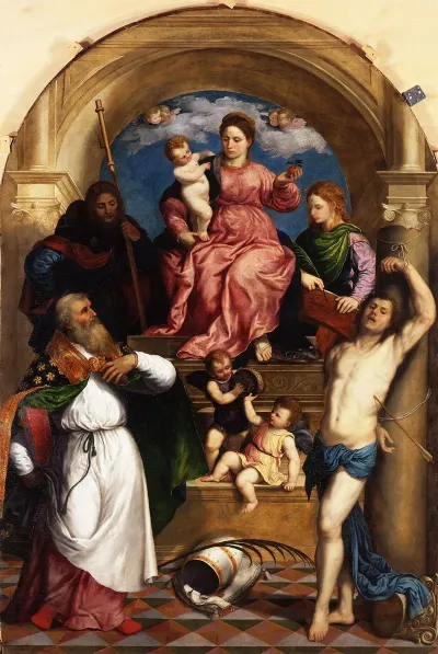 Madonna With Child Enthroned And Saints