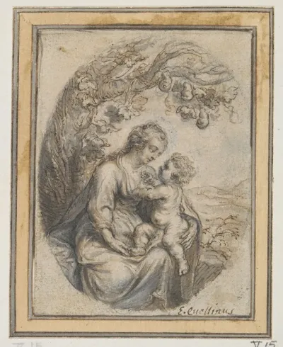 Madonna With Child Seated Beneath Tree