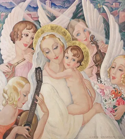 Madonna With Child Surrounded By Musical Angels