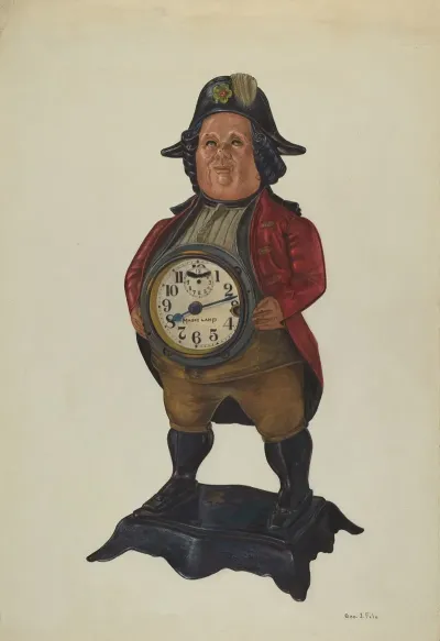 Magic Lamp Clock In 18th Century Figure
