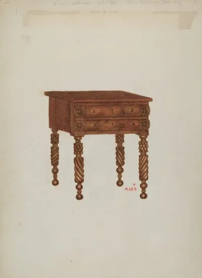 Mahogany Stand With Two Drawers