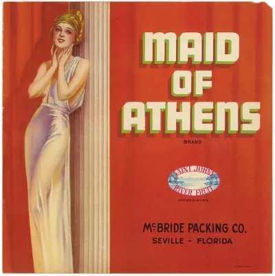 Maid Of Athens Brand Citrus Label 2