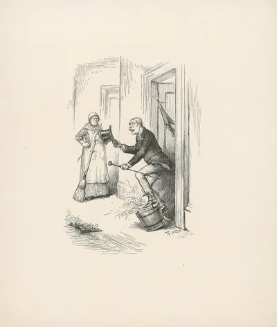 Maid Watches Man Trip Over Bucket