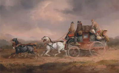 Mail Coaches On The Road The Louth London Royal Mail Progressing At Speed