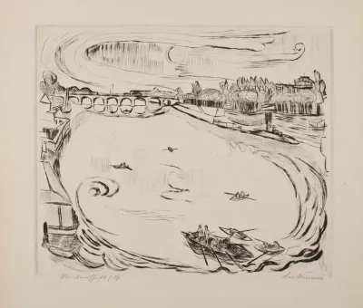 Main River Landscape Plate 6 From The Portfolio Faces