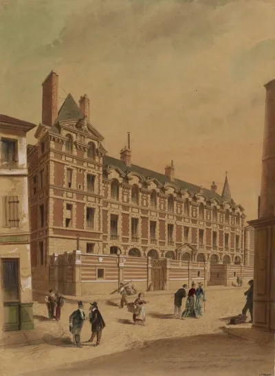 Maison Abbatiale A Langle De La Rue De Labbaye De La Rue Cardinale Et Du Passage De La Petite Boucherie 6eme Arrondi
