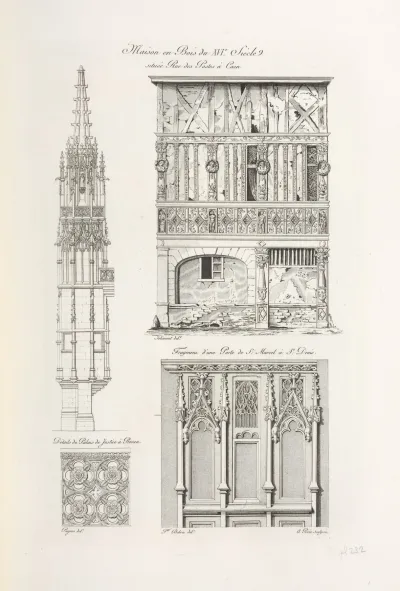 Maison En Bois Du Xvie Siecle Situee Rue Des Postes A Caen Details Du Palais De Justice A Rouen