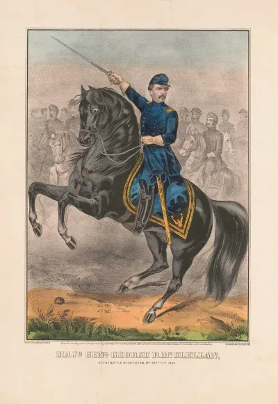 Major General George B Mcclellan At The Battle Of Antietam Md Sept 17th 1862