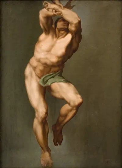 Male Figure After Michelangelos Last Judgement In The Sistine Chapel