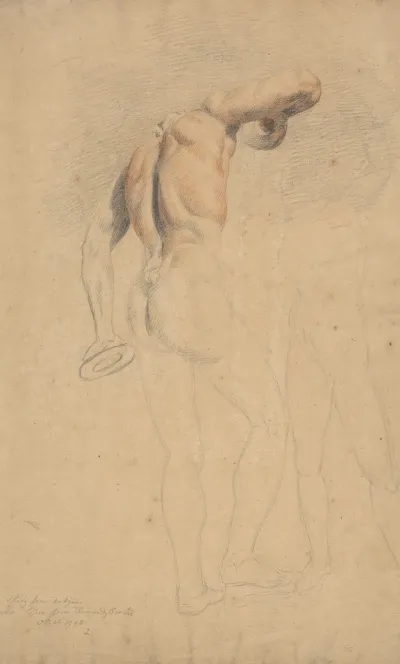 Male Figure Holding Discus Seen From Behind
