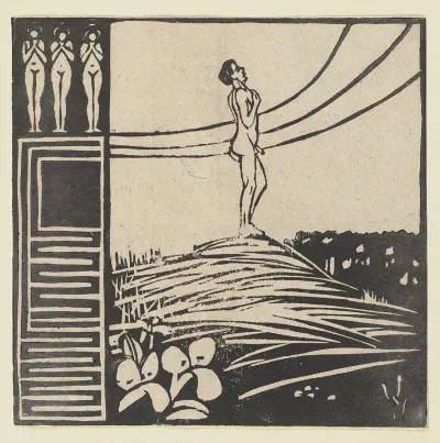 Male Figure On A Mountain Longing From The Series Two People