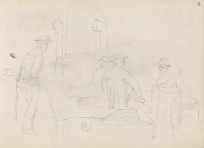 Male Figures In Workshop Interior