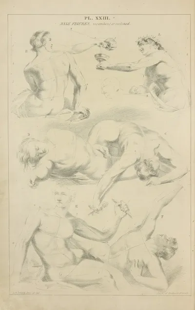 Male Figures Recumbent Or Reclined