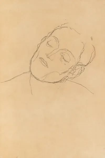 Male Head Turned To The Right With Closed Eyes