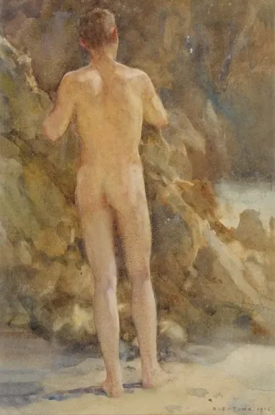 Male Nude By The Sea