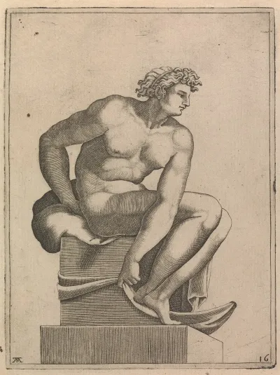 Male Nude From Panel Of Creation Of Eve