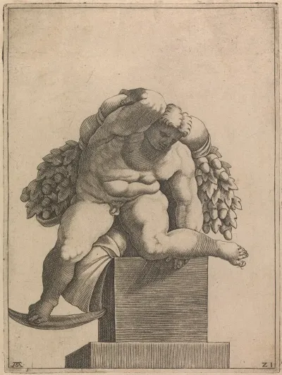 Male Nude From Panel Of God Separating Light From Dark 2