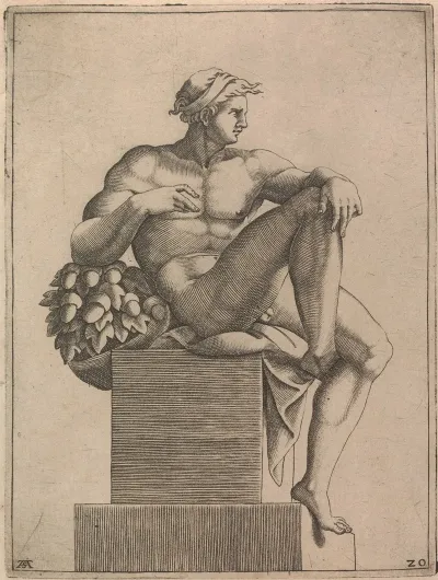 Male Nude From Panel Of God Separating Light From Dark 3