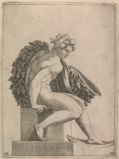 Male Nude From Panel Of The Drunkeness Of Noah