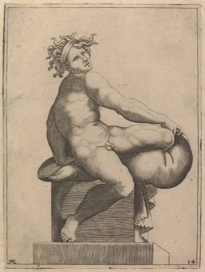 Male Nude From Panel Of The Sacrifice Of Noah