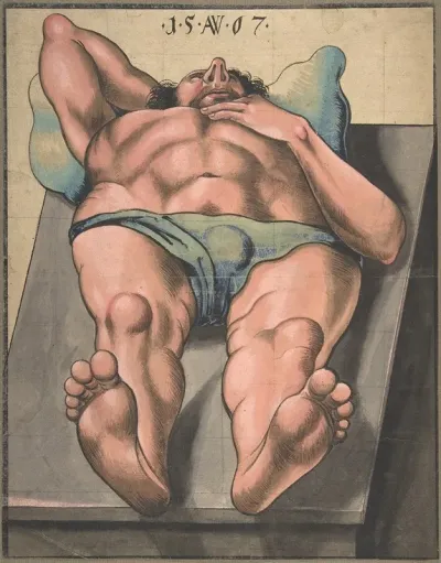 Male Nude Lying On A Table