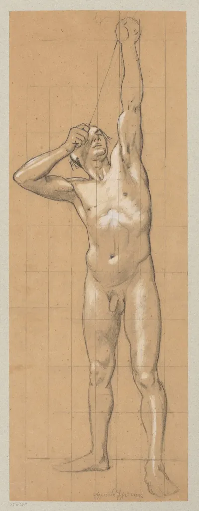 Male Nude Man Shooting A Bow 2