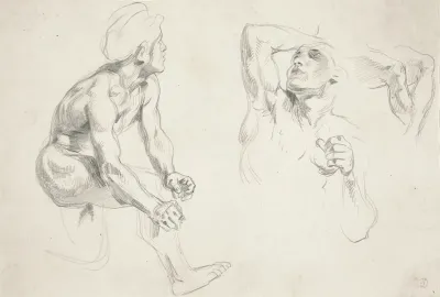 Male Nude Posing For Figures In The Frise De La Guerre