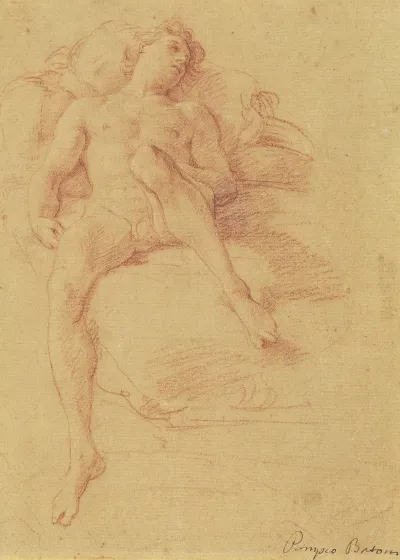 Male Nude Reclining On A Bed