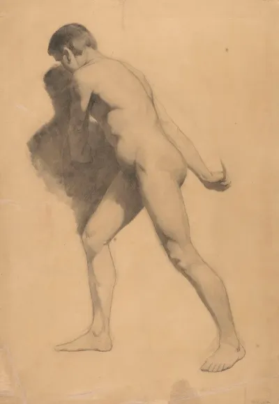 Male Nude Seen From The Side