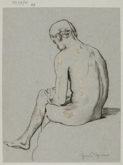 Male Nude Sitting With Legs Crossed