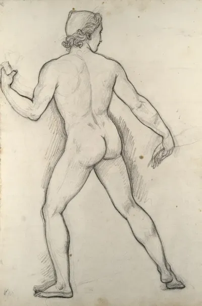 Male Nude Study For Castor And Pollux Freeing Helen