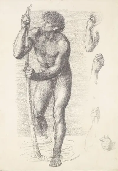 Male Nude Study For St Christopher