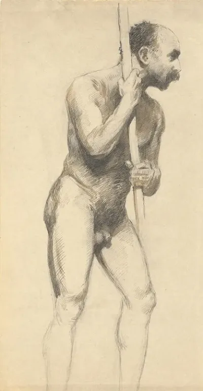 Male Nude With A Pole