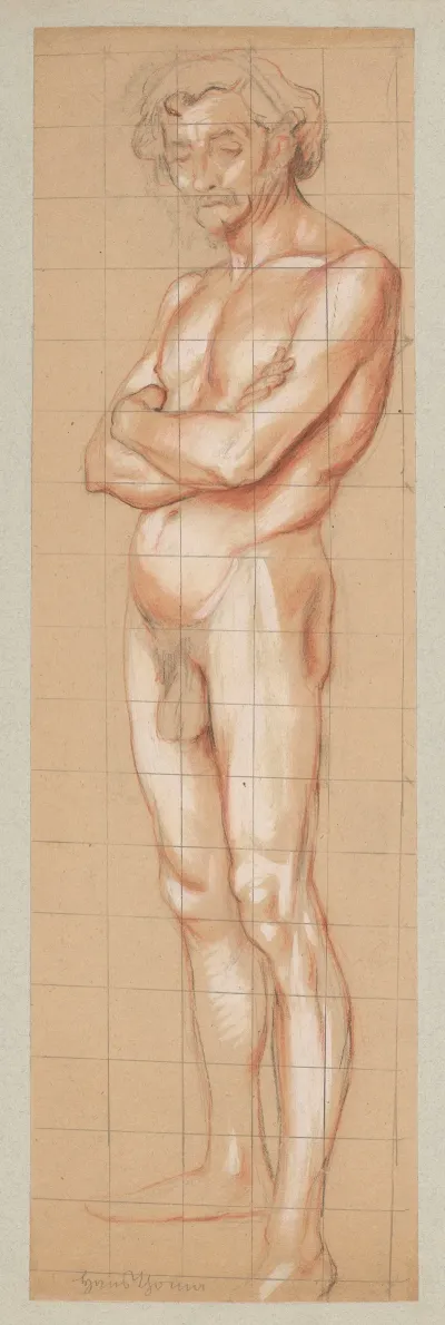 Male Nude With Folded Arms