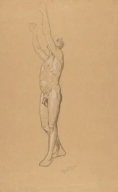 Male Nude With Raised Hands