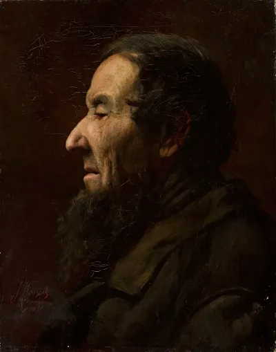 Male Portrait In Profile Study