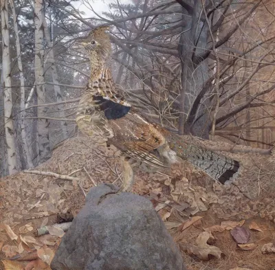 Male Ruffed Grouse In The Forest