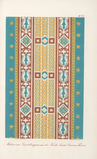 Malerei An Gewolbrippen In Der Kirche Santa Croce Zu Florenz