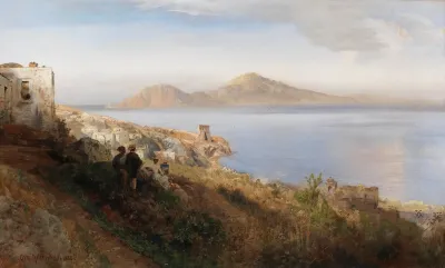 Malerin Mit Blick Auf Capri