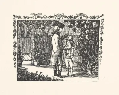 Man And Boy In Garden
