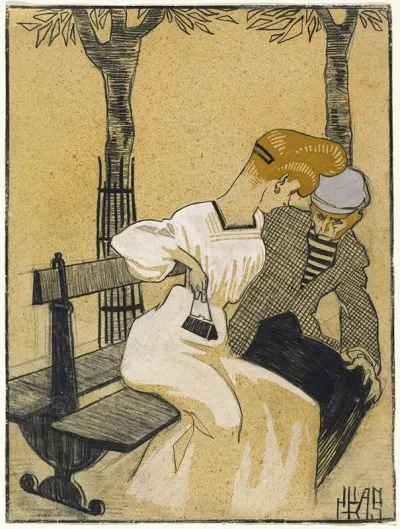 Man And Woman On Bench