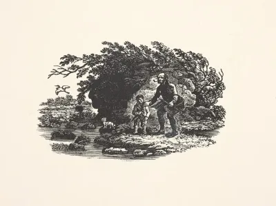 Man Child And Dog Near Water