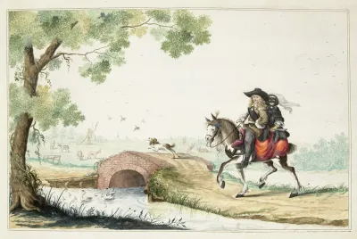 Man En Gemaskerde Vrouw Te Paard