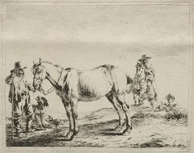Man Holding A Horse By The Bridle