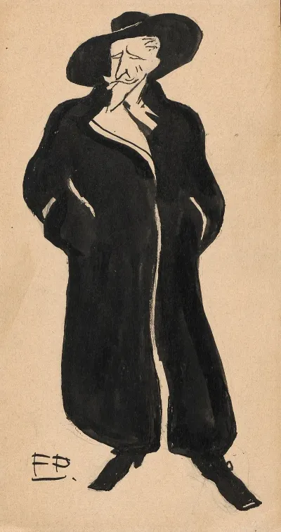 Man In A Coat And Wearing A Hat